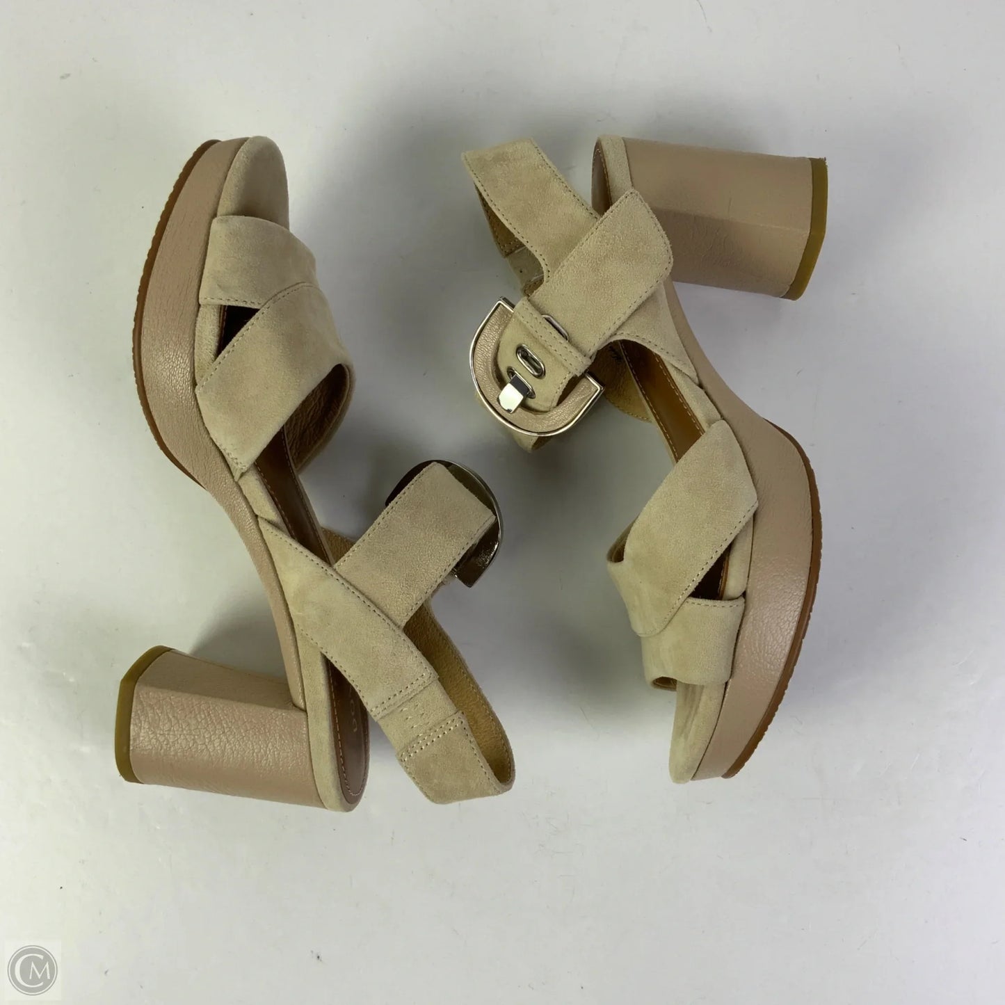 Sandals Heels Block By Donald Pliner In Tan, Size: 6