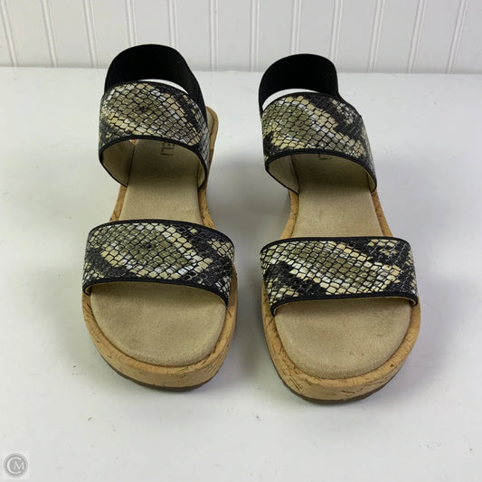 Sandals Heels Wedge By Vaneli In Snakeskin Print, Size: 7.5