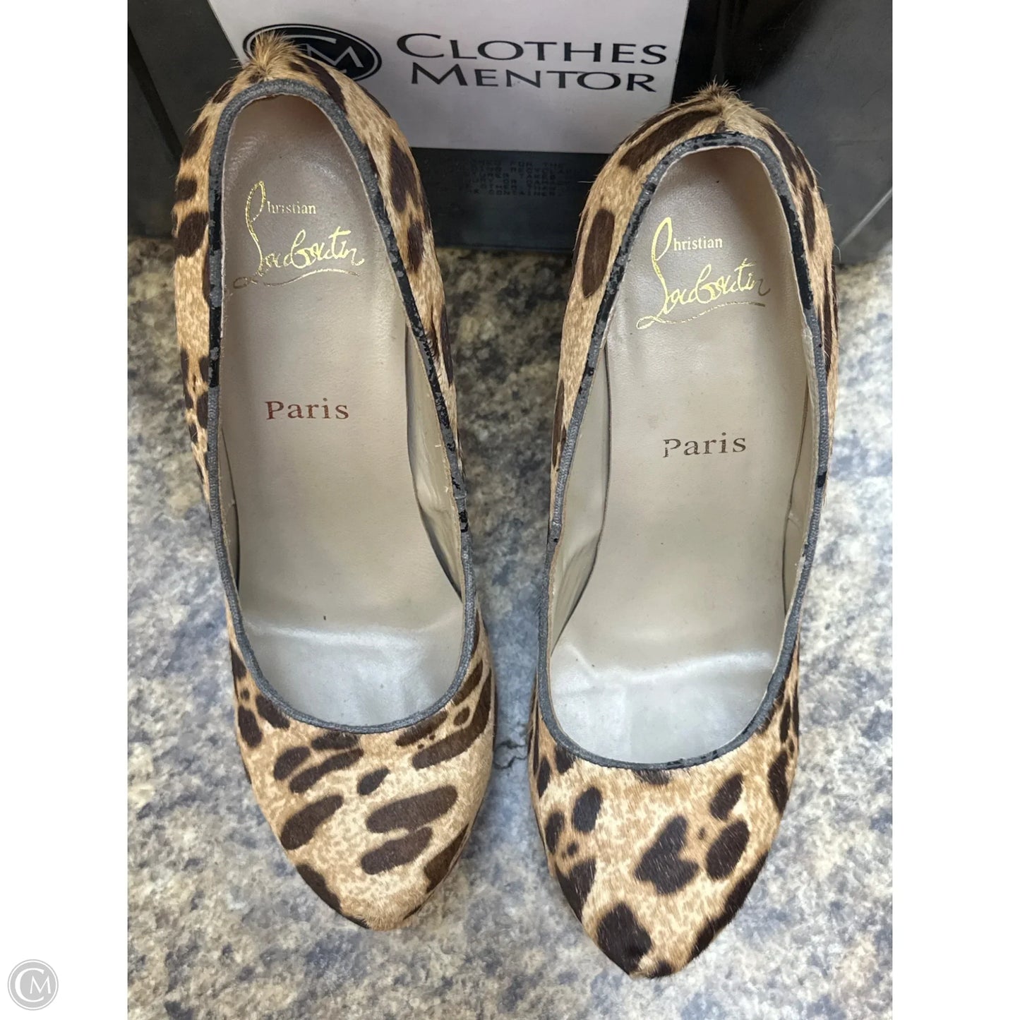 Shoes Designer By Christian Louboutin In Animal Print, Size: 40