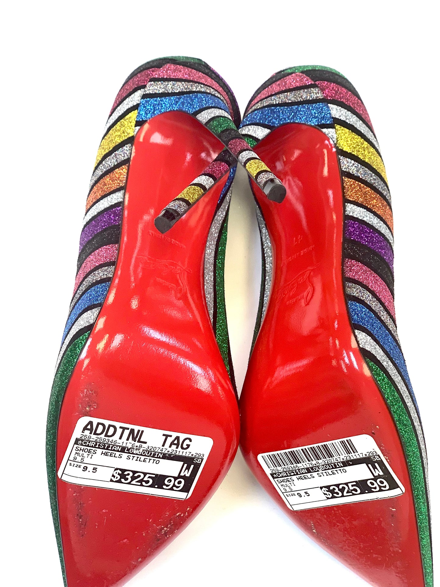 Shoes Heels Stiletto By Christian Louboutin In Multi-colored, Size: 9.5