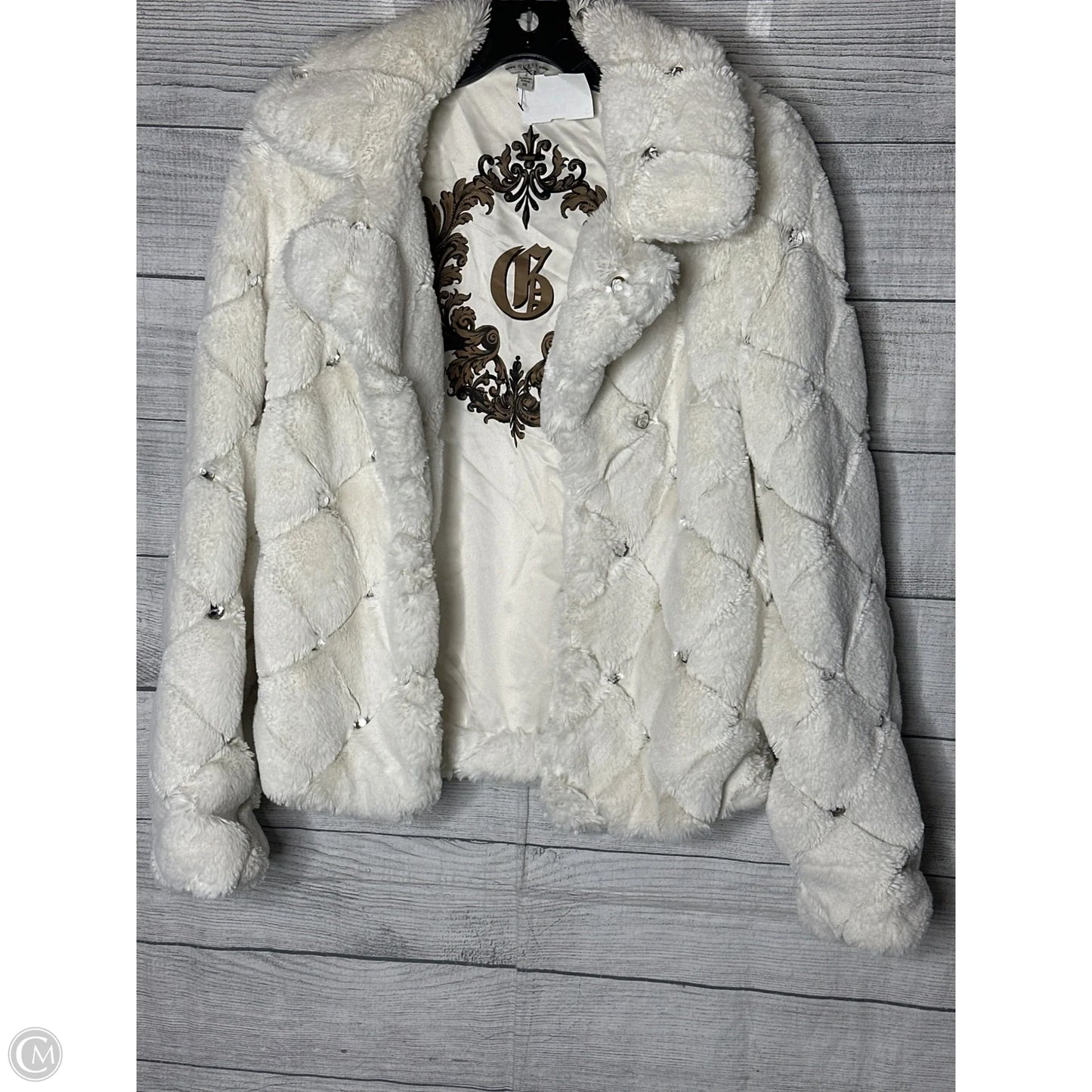 Coat Faux Fur & Sherpa By Guess In White, Size: Xs