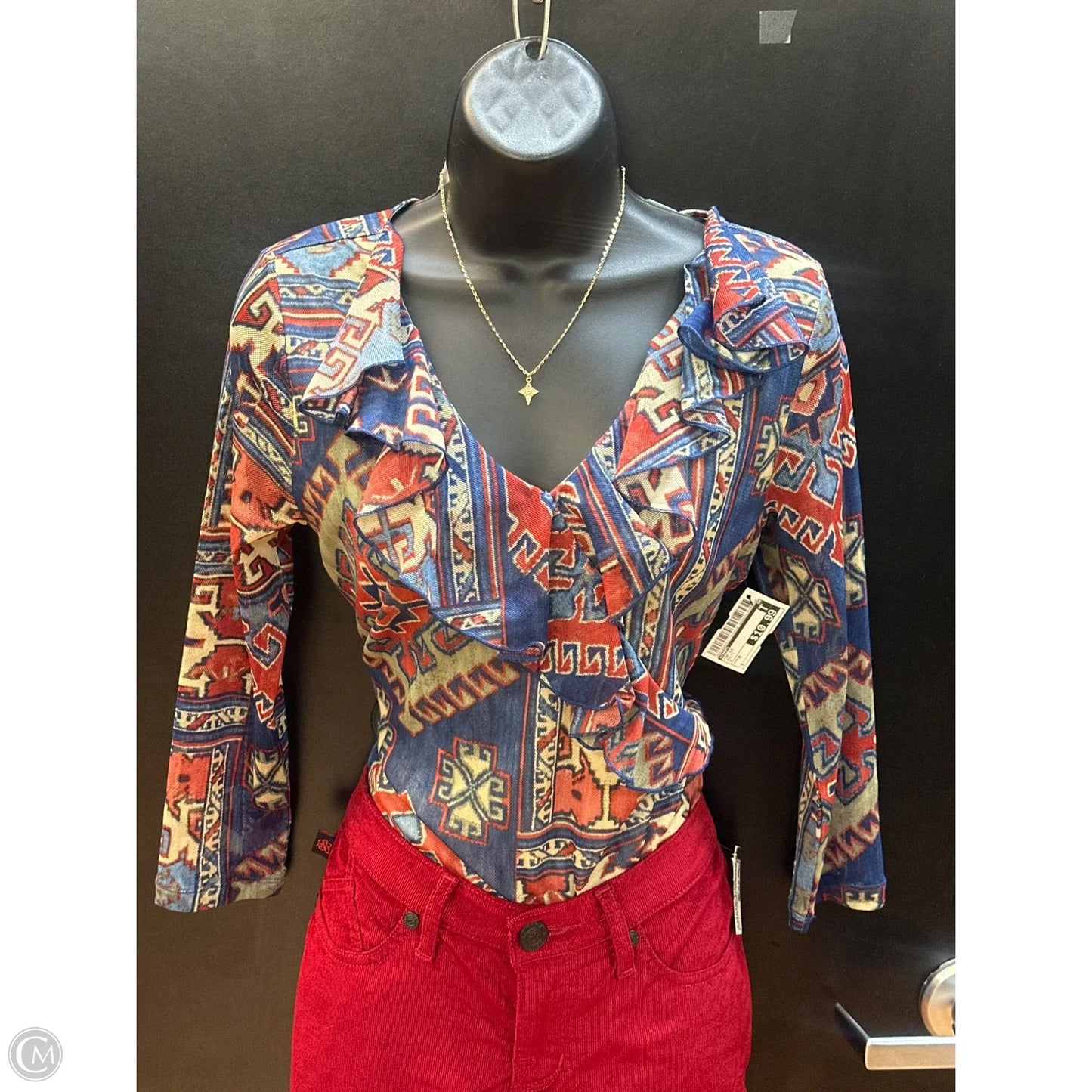 Top Long Sleeve By Chaps In Multi-colored, Size: M