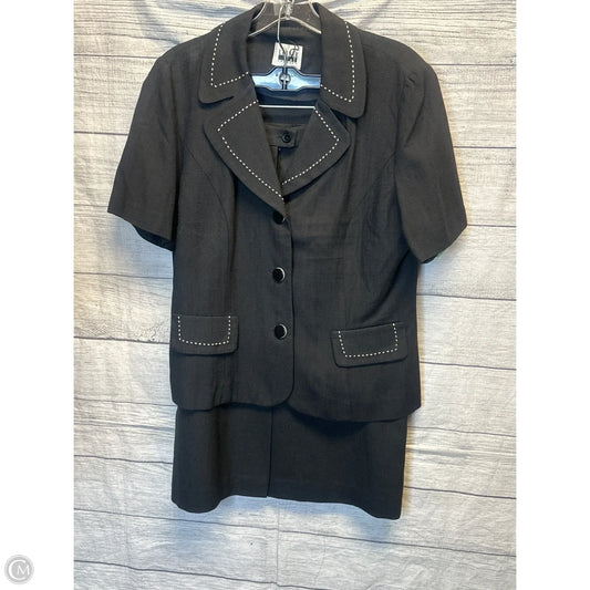 Skirt Set 2pc By Leslie Fay In Black, Size: 10
