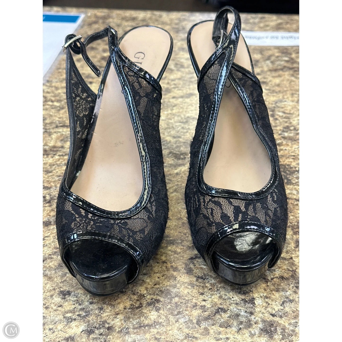 Shoes Heels Stiletto By Guess In Black, Size: 8