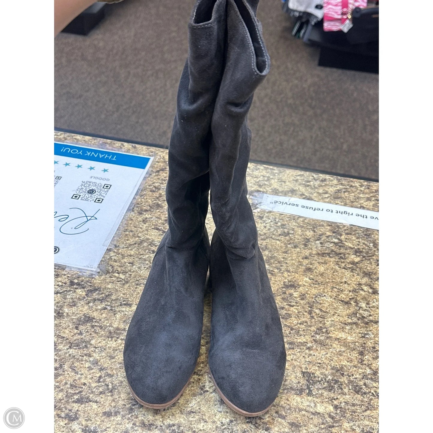 Boots Mid-calf Flats By Candies In Grey, Size: 8