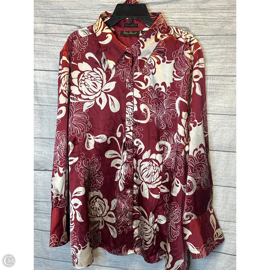 Top Long Sleeve By Ashley Stewart In Red, Size: 24