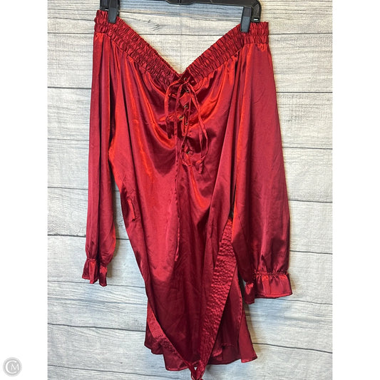 Blouse Long Sleeve By Ashley Stewart In Red, Size: 1x