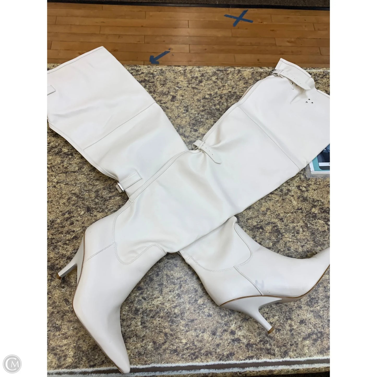 Boots Over-the-knee Heels By Azalea Wang In White, Size: 9