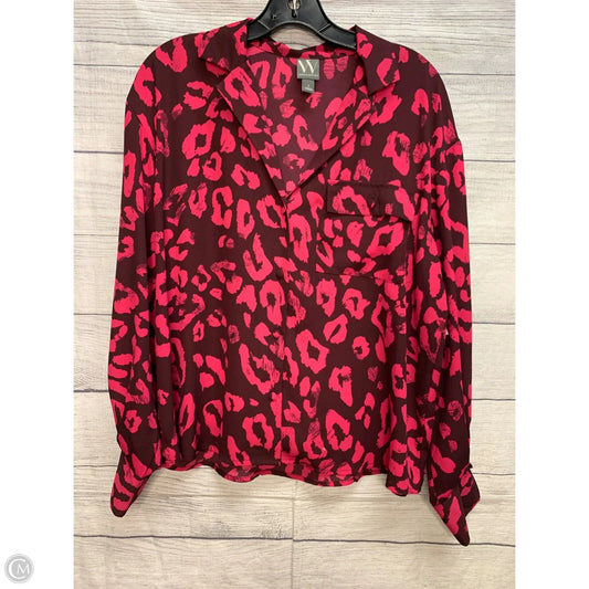 Top Long Sleeve Basic By Worthington In Animal Print, Size: L