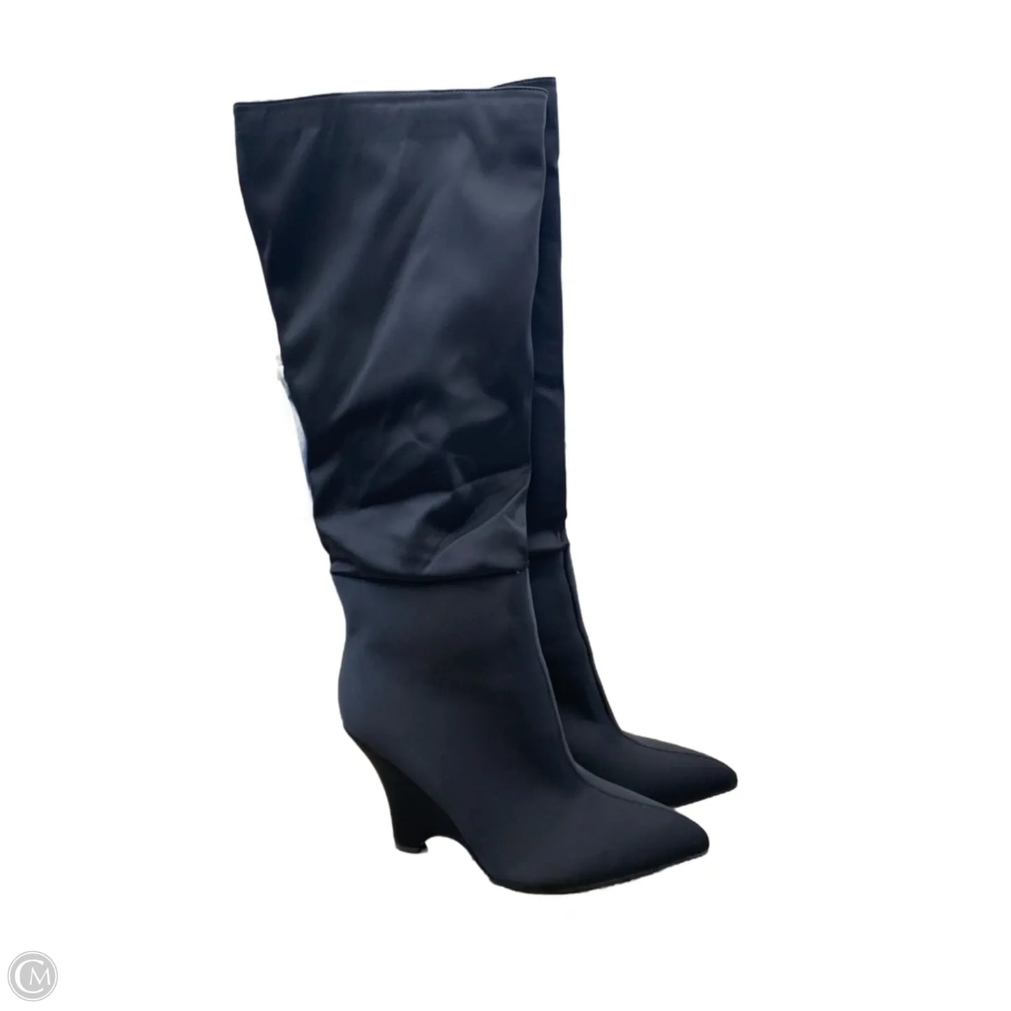 Boots Knee Heels By Clothes Mentor In Black, Size: 7