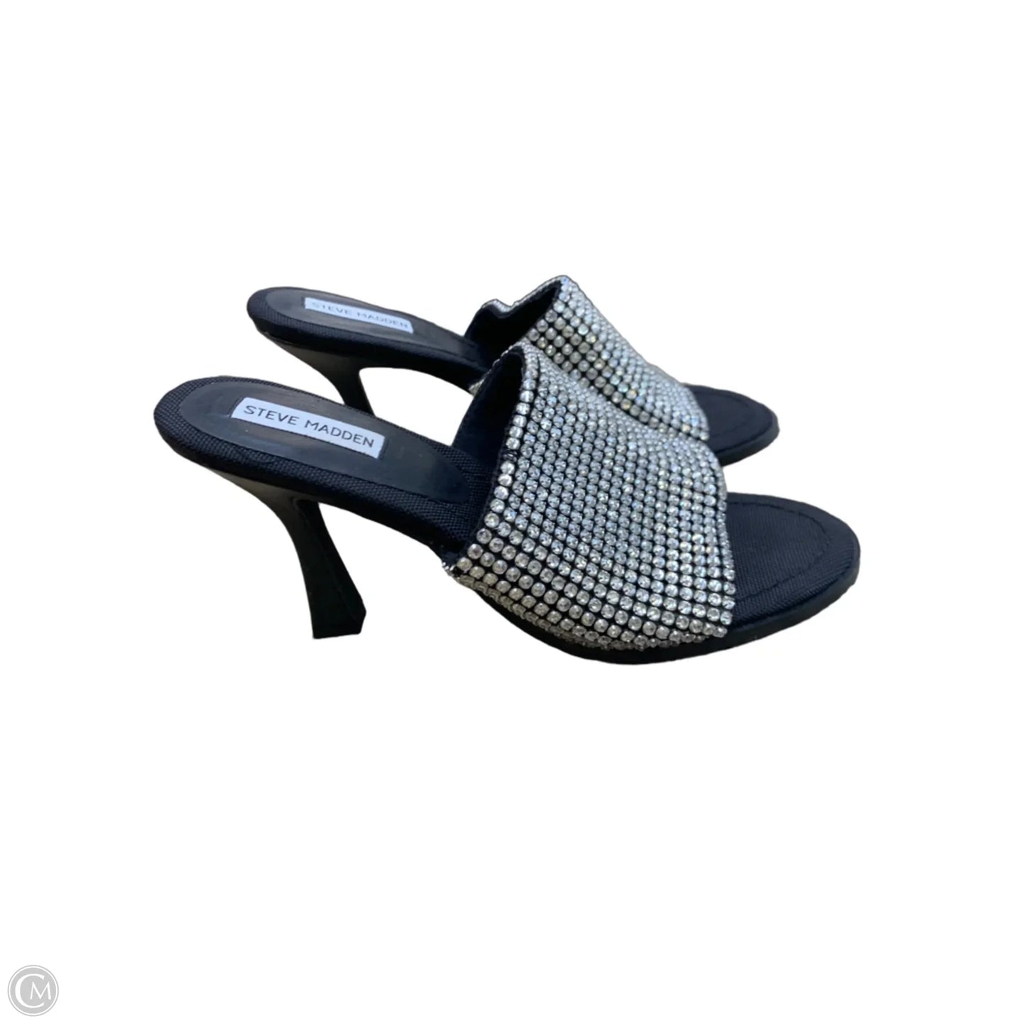 Shoes Heels Stiletto By Steve Madden In Black & Silver, Size: 11