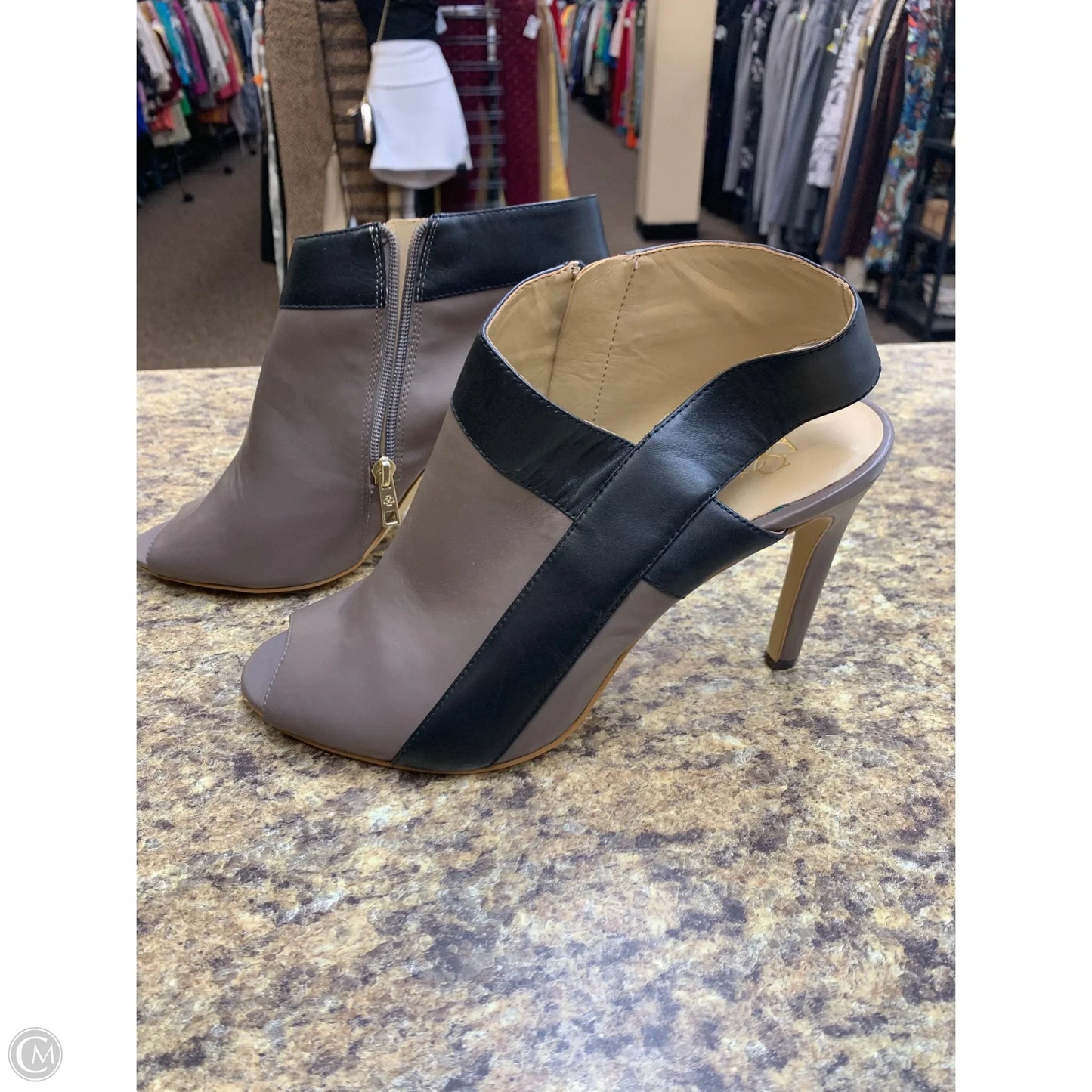 Boots Ankle Heels By Ann Taylor In Brown, Size: 10