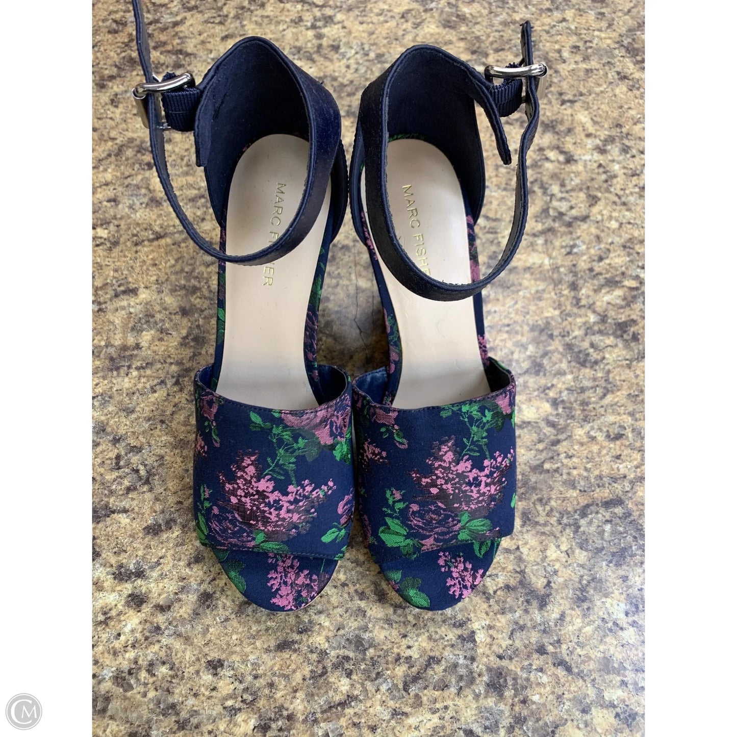 Shoes Heels Wedge By Marc Fisher In Floral Print, Size: 8