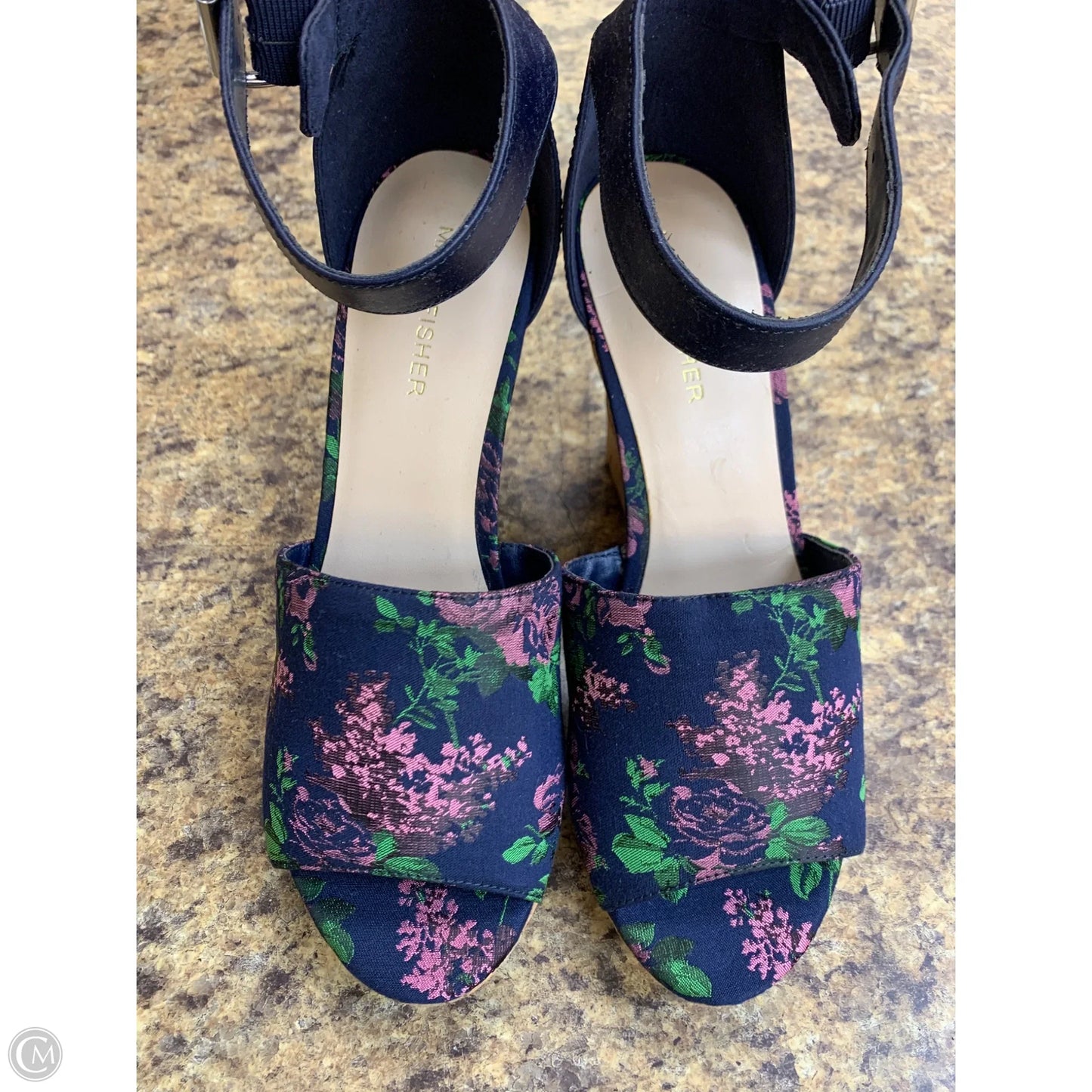 Shoes Heels Wedge By Marc Fisher In Floral Print, Size: 8