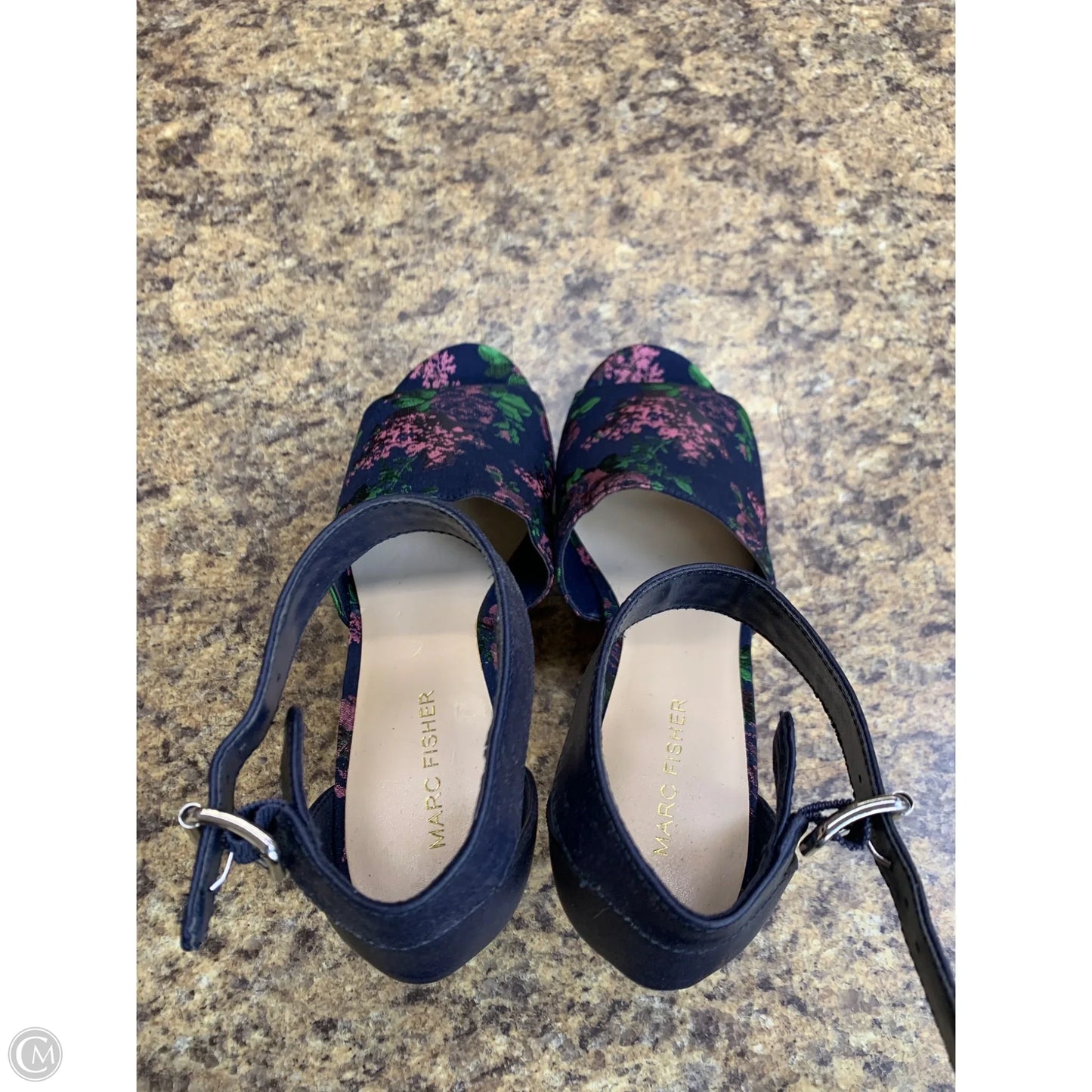 Shoes Heels Wedge By Marc Fisher In Floral Print, Size: 8