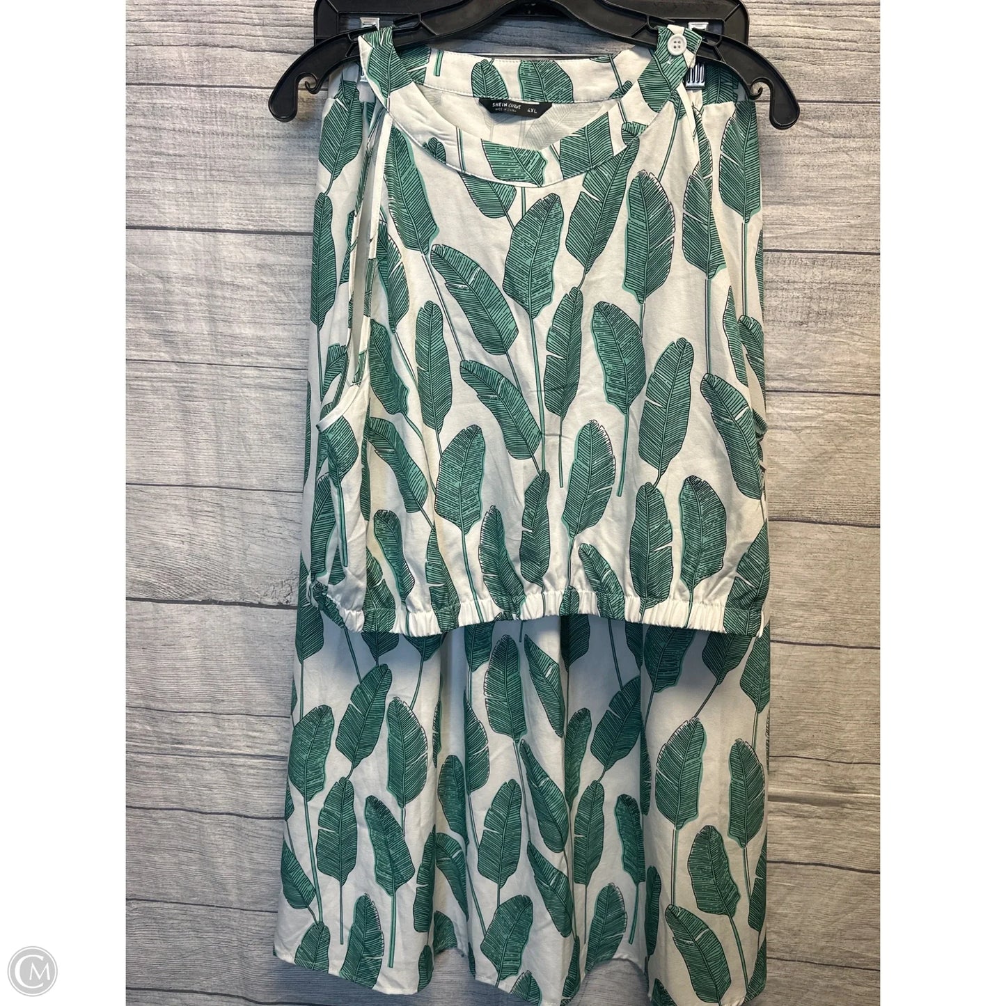 Skirt Set 2pc By Shein In Green & White, Size: 4x