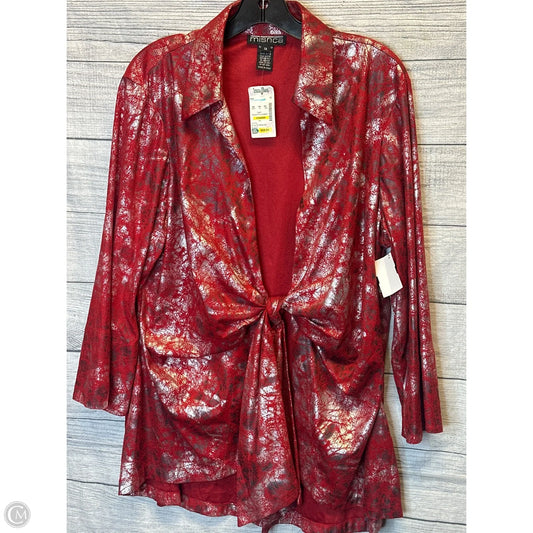 Top Long Sleeve By Clothes Mentor In Red, Size: 1x