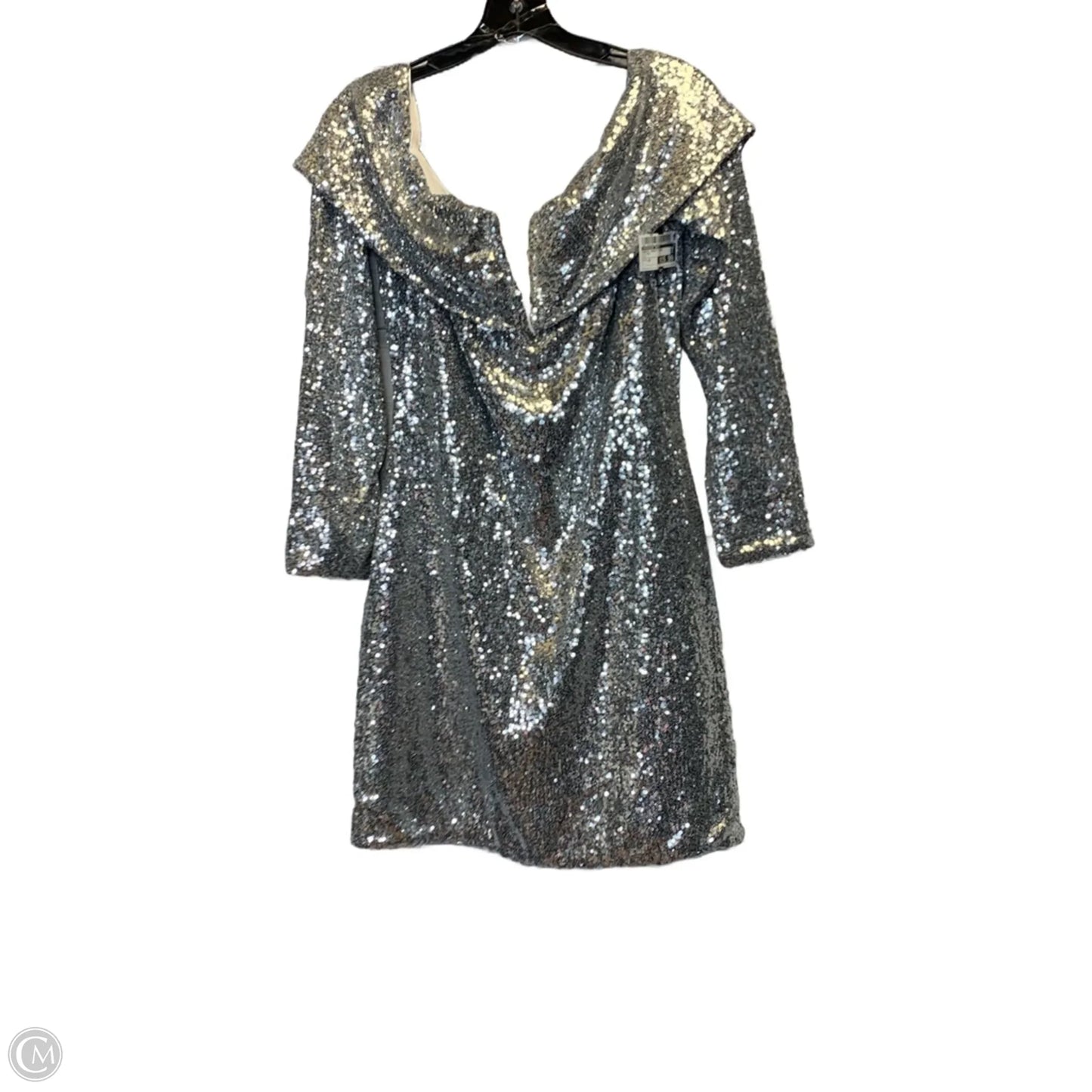 Dress Party Short By Fashion Nova In Silver, Size: 1x