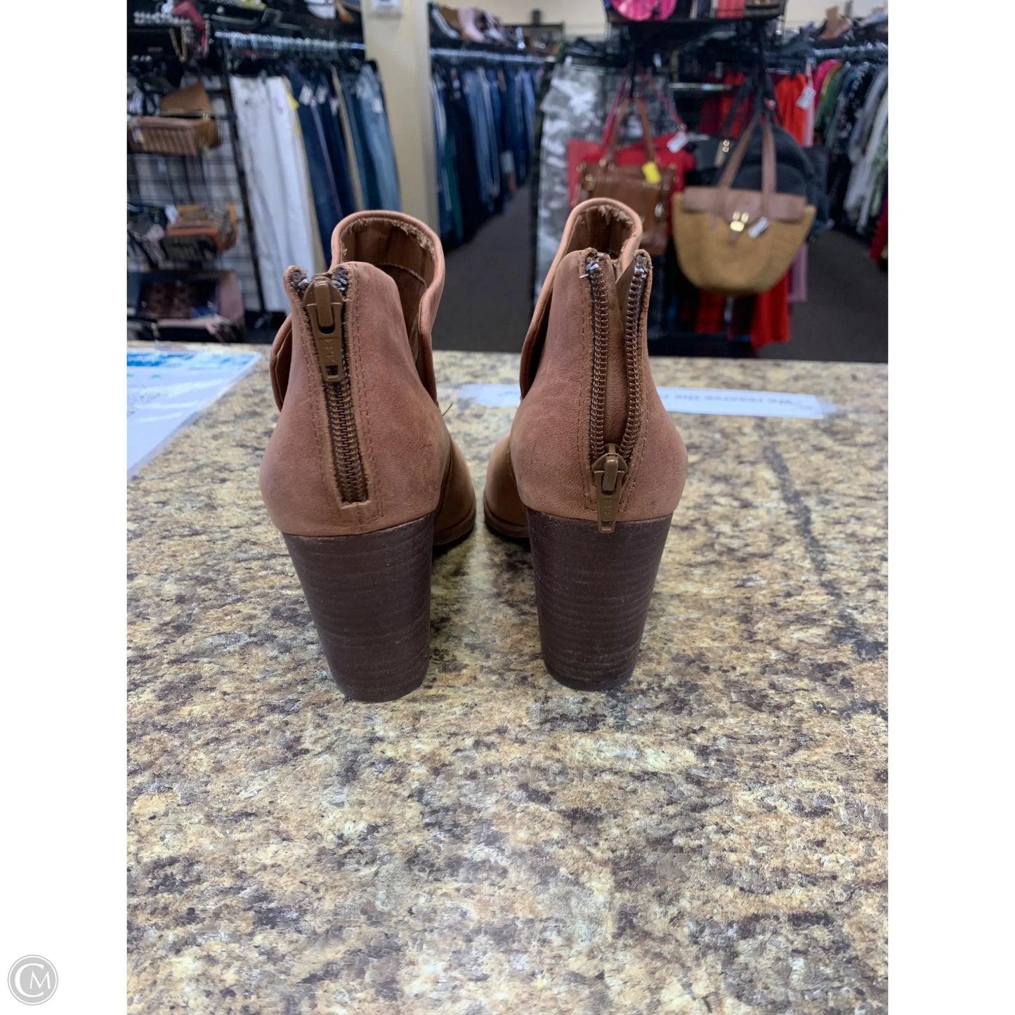 Boots Ankle Heels By Gianni Bini In Brown, Size: 8