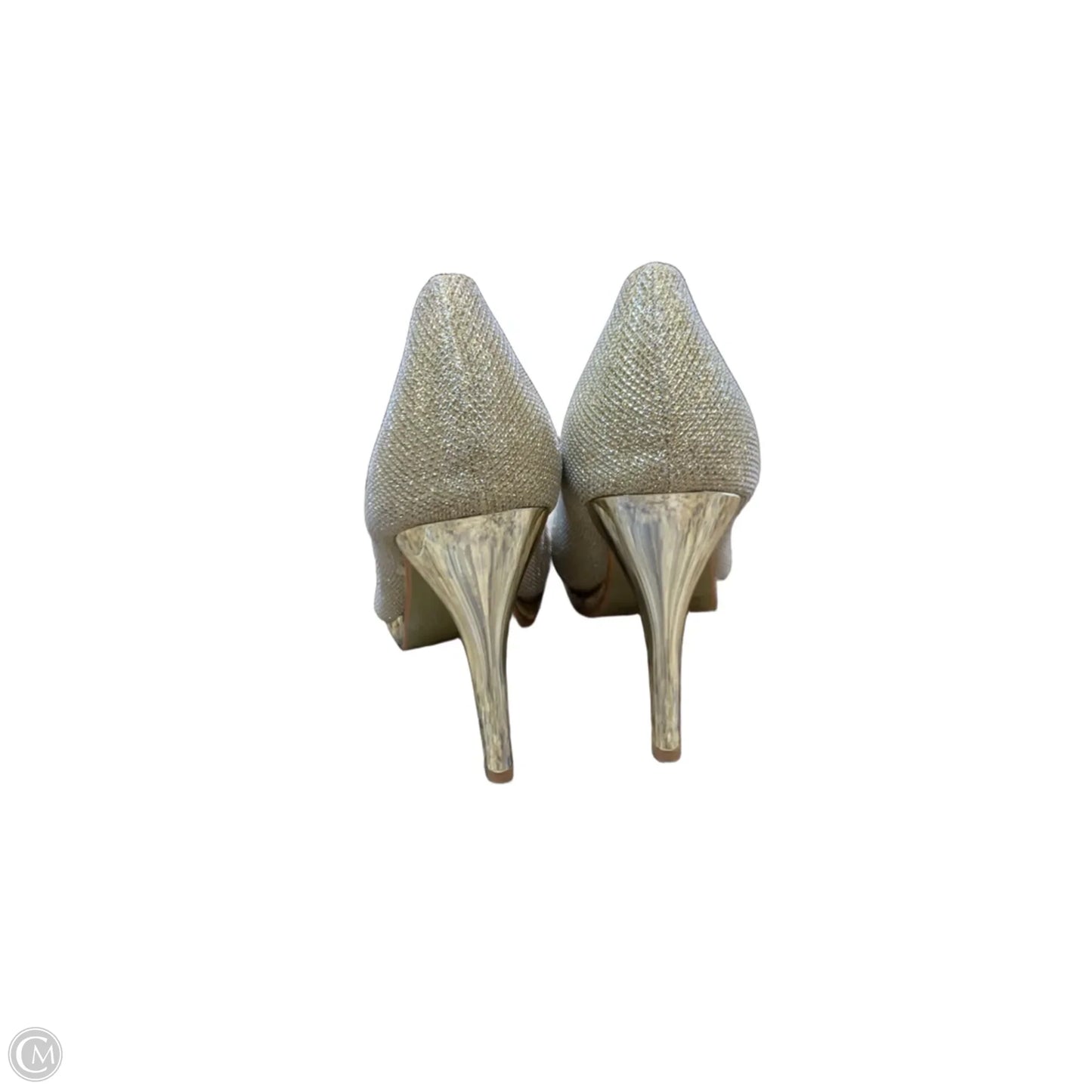 Shoes Heels Stiletto By Herstyle In Gold, Size: 10