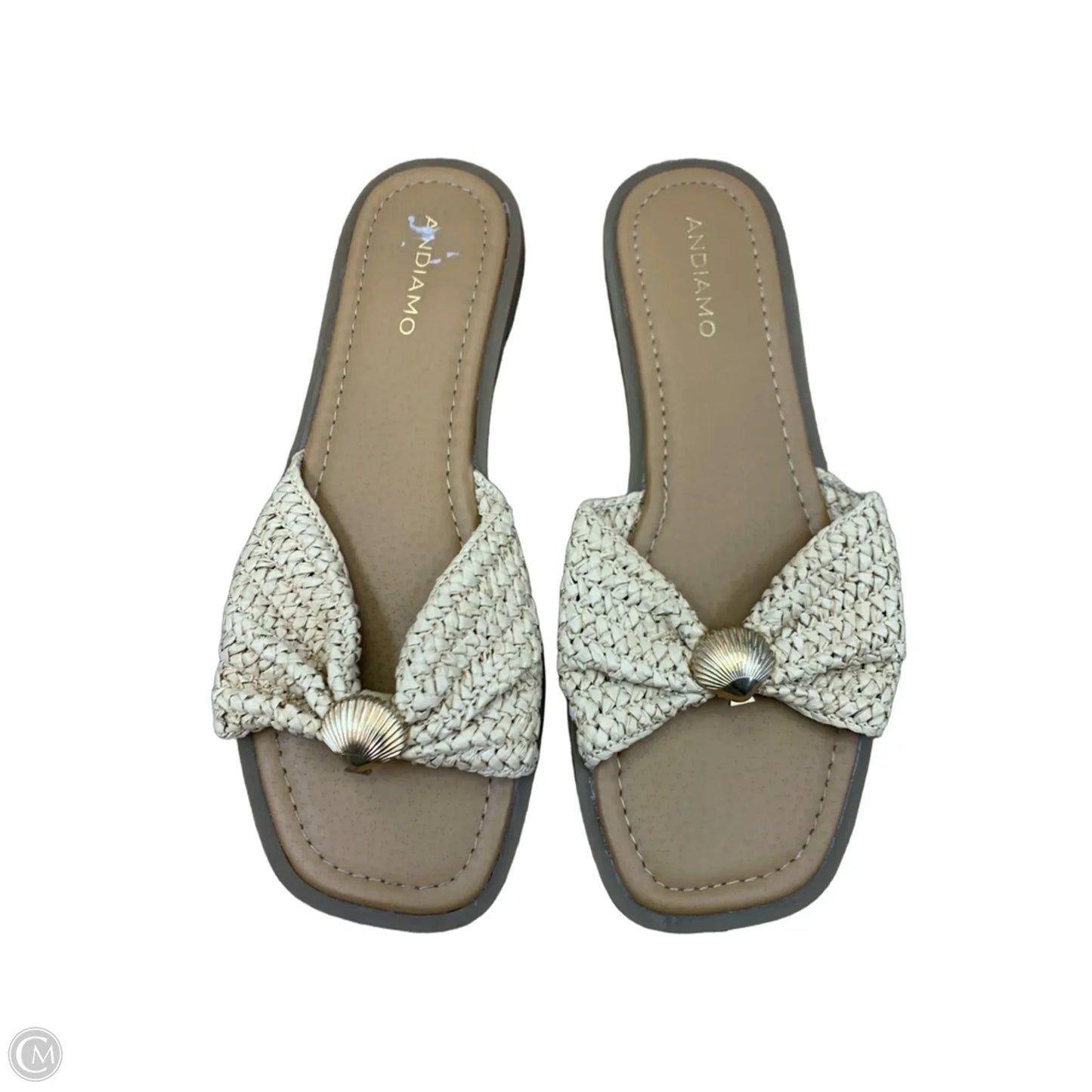 Sandals Flip Flops By Andiano In Gold, Size: 9.5