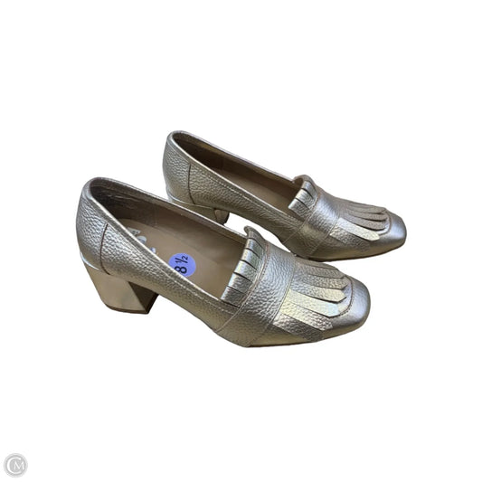 Shoes Heels Block By Clothes Mentor In Gold, Size: 8.5