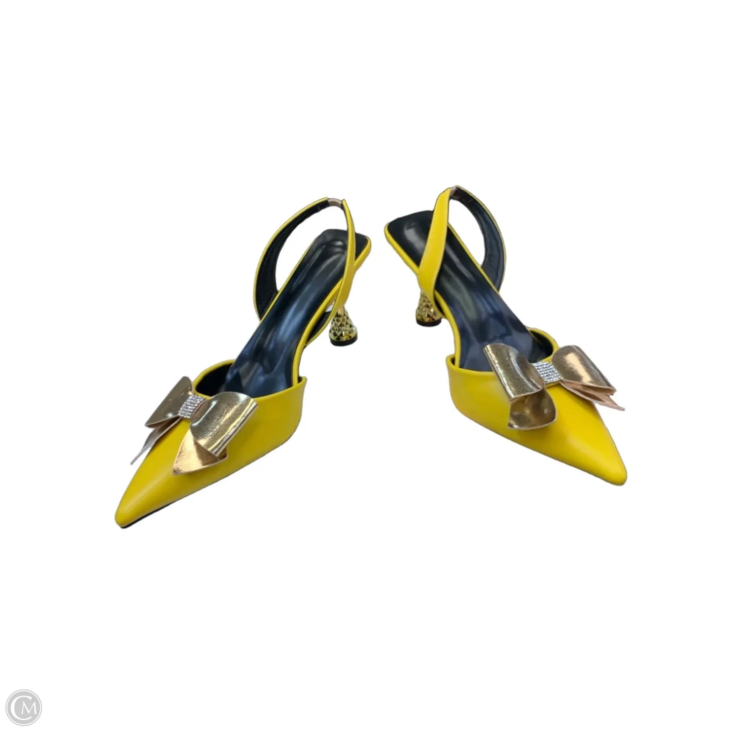 Shoes Heels Kitten By Cmf In Yellow, Size: 12