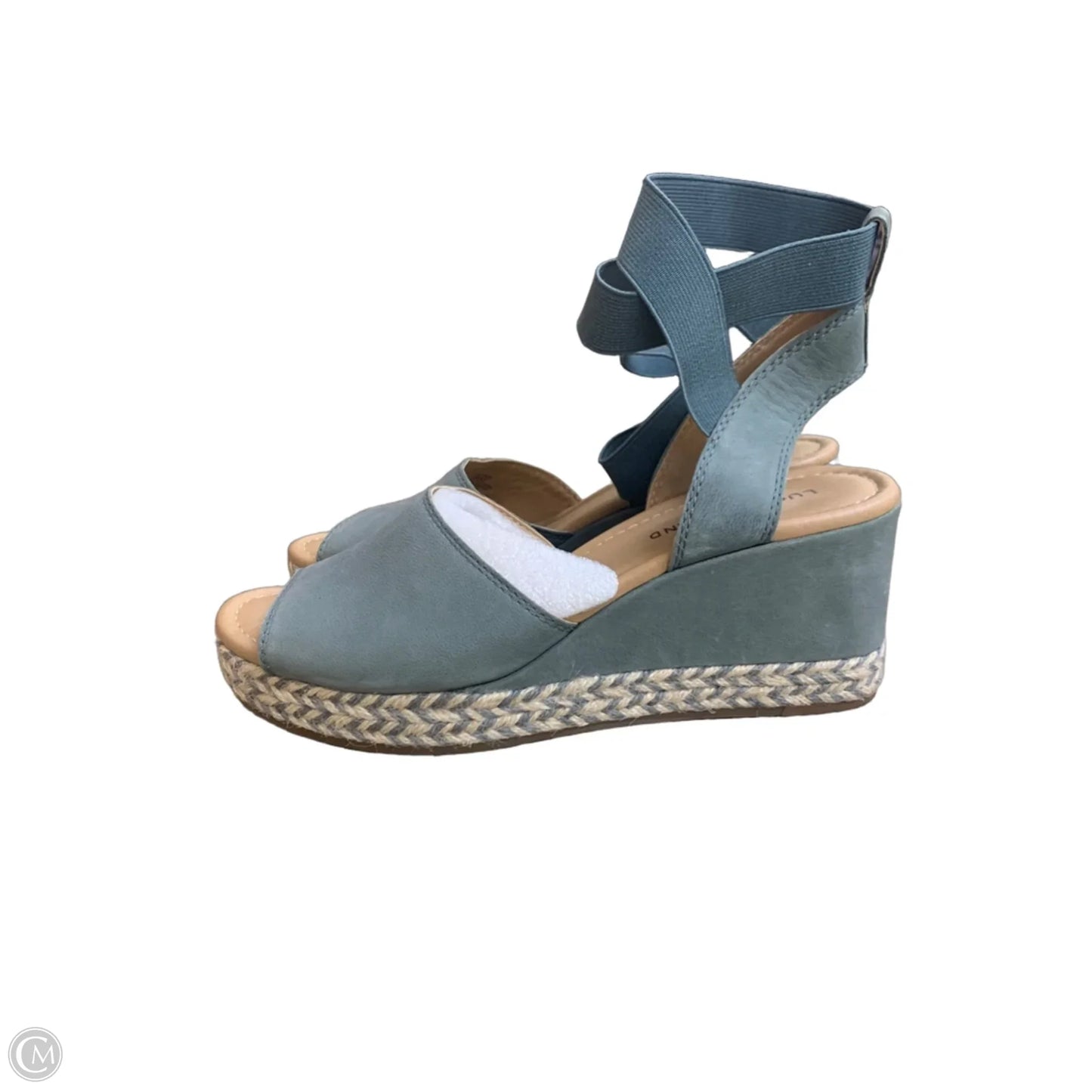 Sandals Heels Wedge By Lucky Brand In Blue, Size: 11