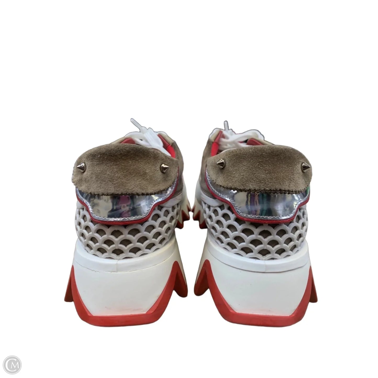 Shoes Luxury Designer By Christian Louboutin In Taupe, Size: 8