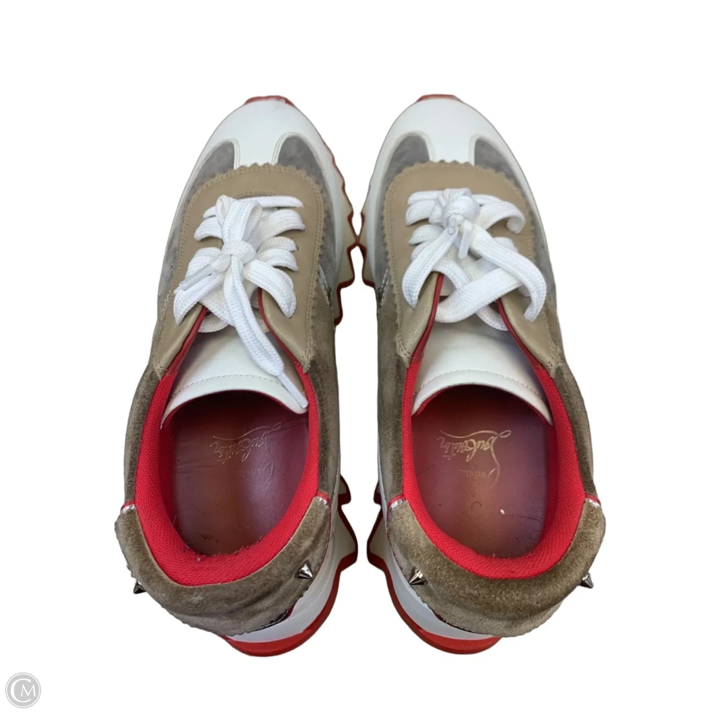 Shoes Luxury Designer By Christian Louboutin In Taupe, Size: 8