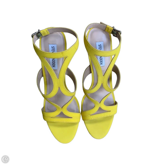 Sandals Heels Stiletto By Steve Madden In Yellow, Size: 9.5