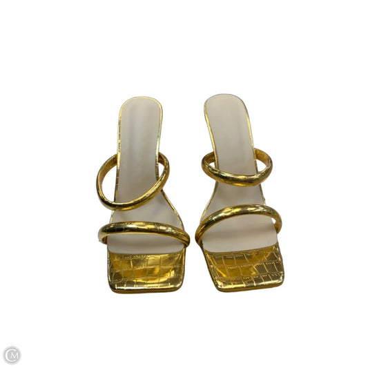 Sandals Heels Block By Cmf In Gold, Size: 12