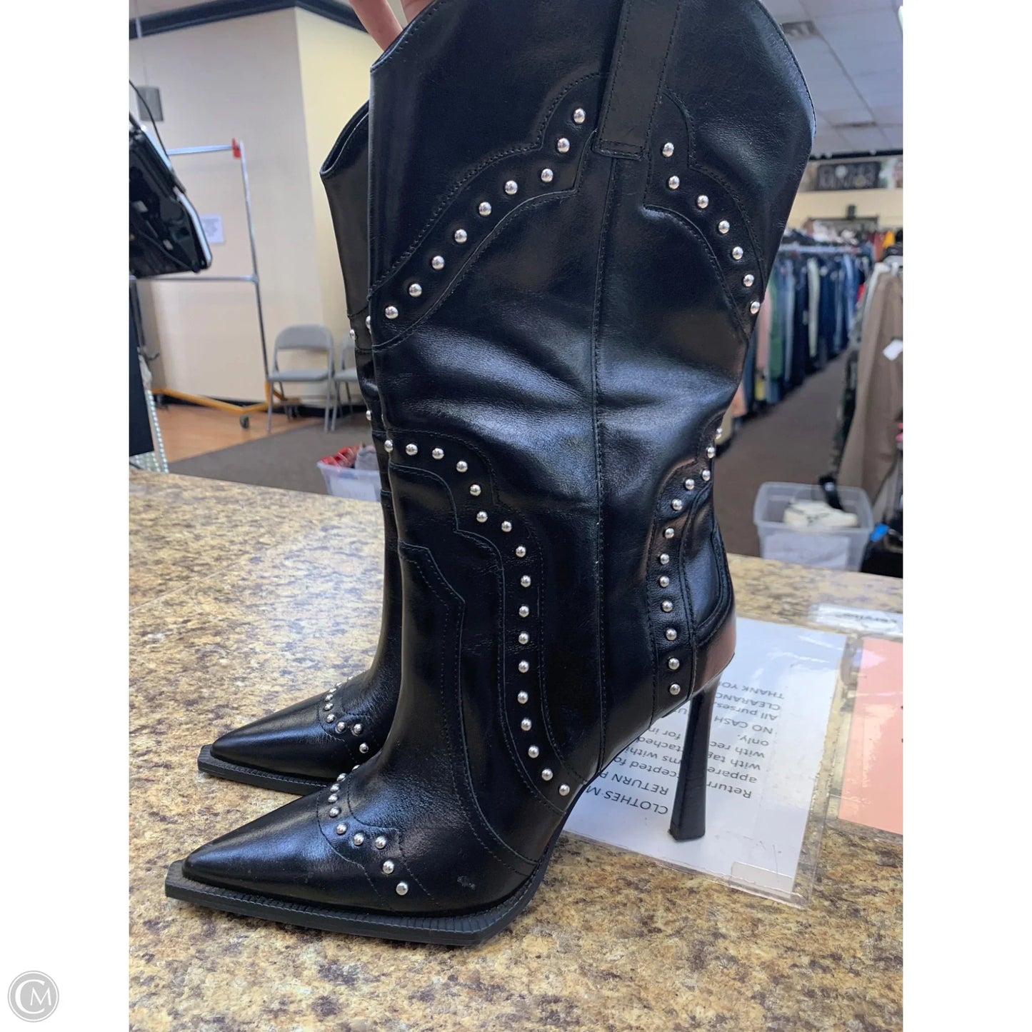 Boots Ankle Heels By Steve Madden In Black, Size: 8