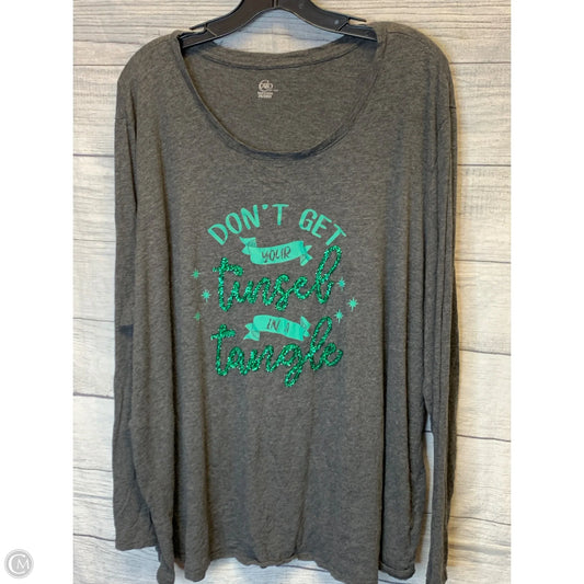 Top Long Sleeve By Cato In Grey, Size: 26