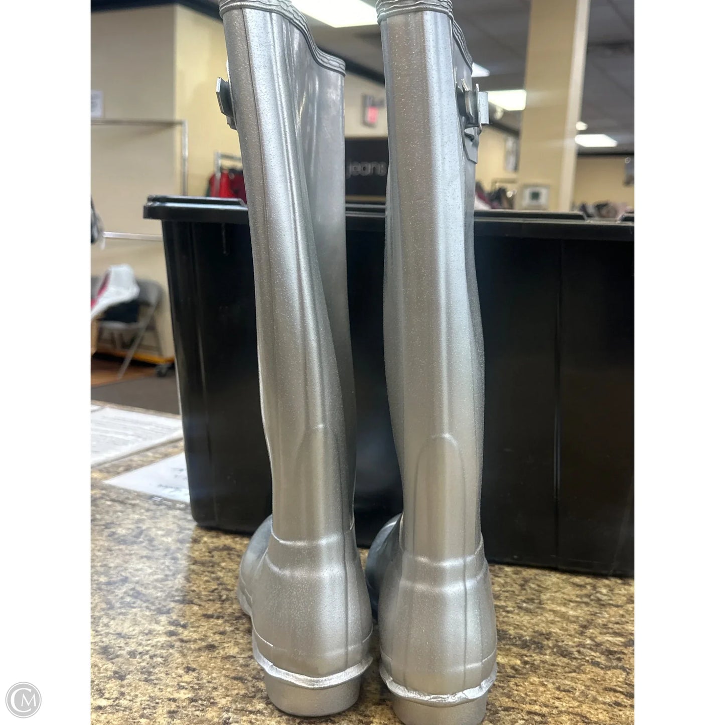 Boots Knee Flats By Hunter In Silver, Size: 9