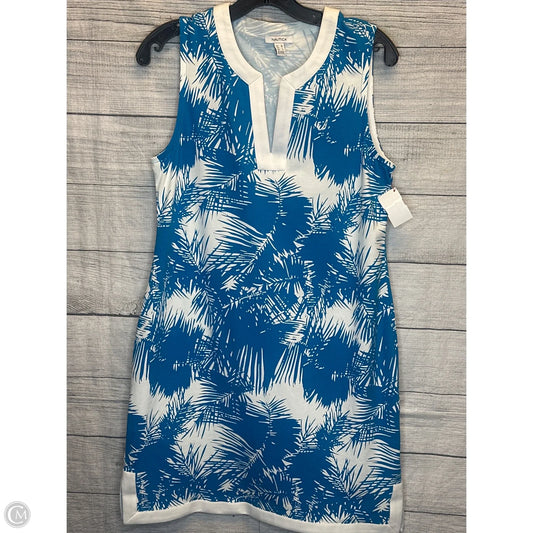 Dress Casual Midi By Nautica In Blue & White, Size: M