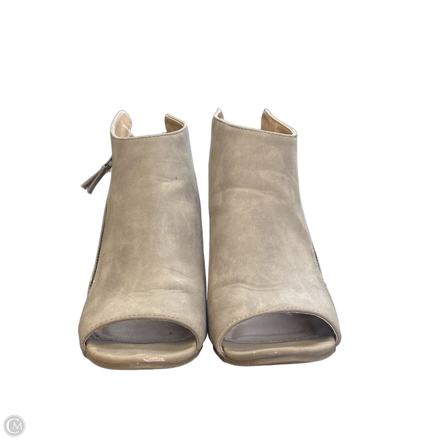 Sandals Heels Wedge By Brash In Tan, Size: 7.5