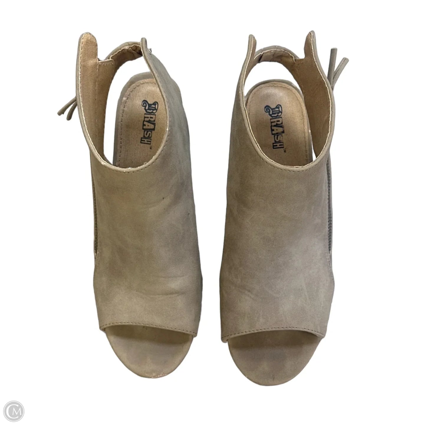 Sandals Heels Wedge By Brash In Tan, Size: 7.5