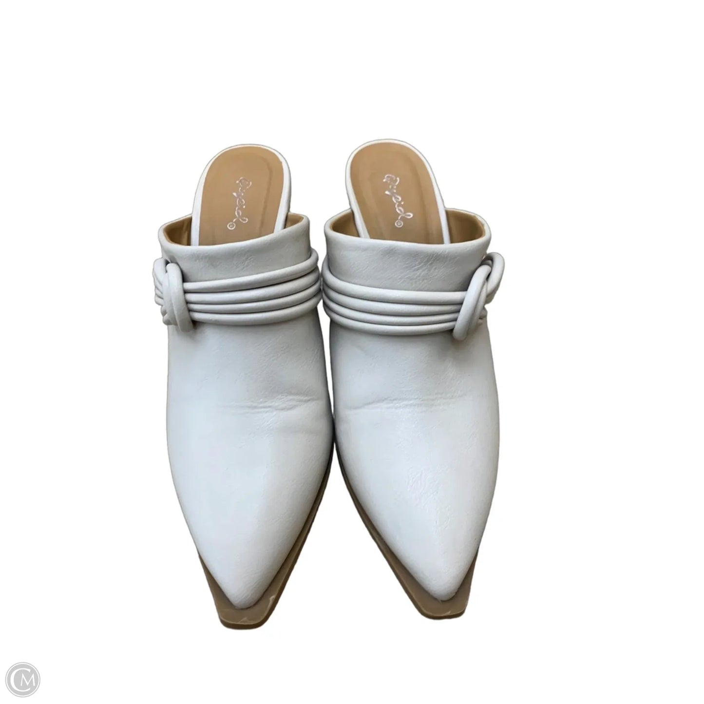 Shoes Heels Block By Qupid In Cream, Size: 7
