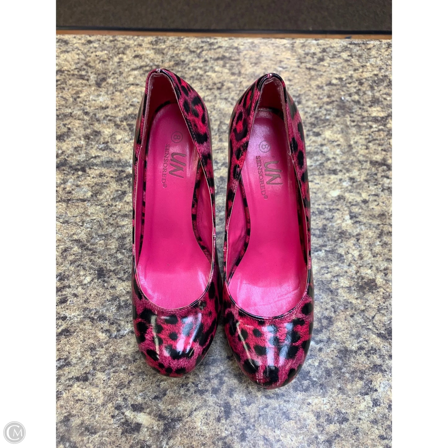 Sandals Heels Stiletto By Clothes Mentor In Animal Print, Size: 8