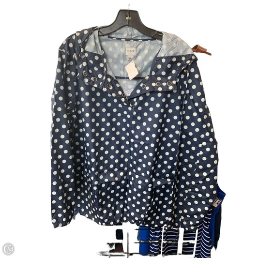 Jacket Windbreaker By J. Crew In Polkadot Pattern, Size: L