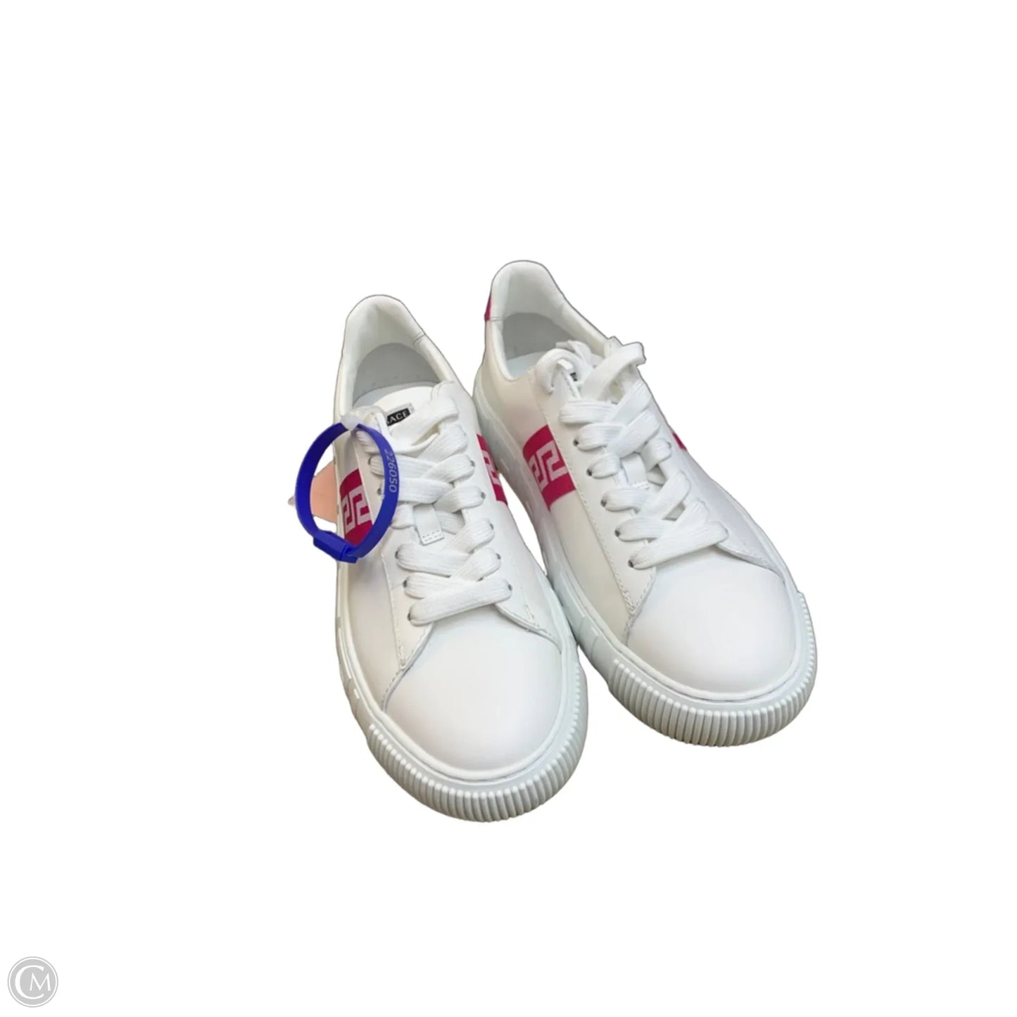 Shoes Luxury Designer By Versace In Pink & White, Size: 9