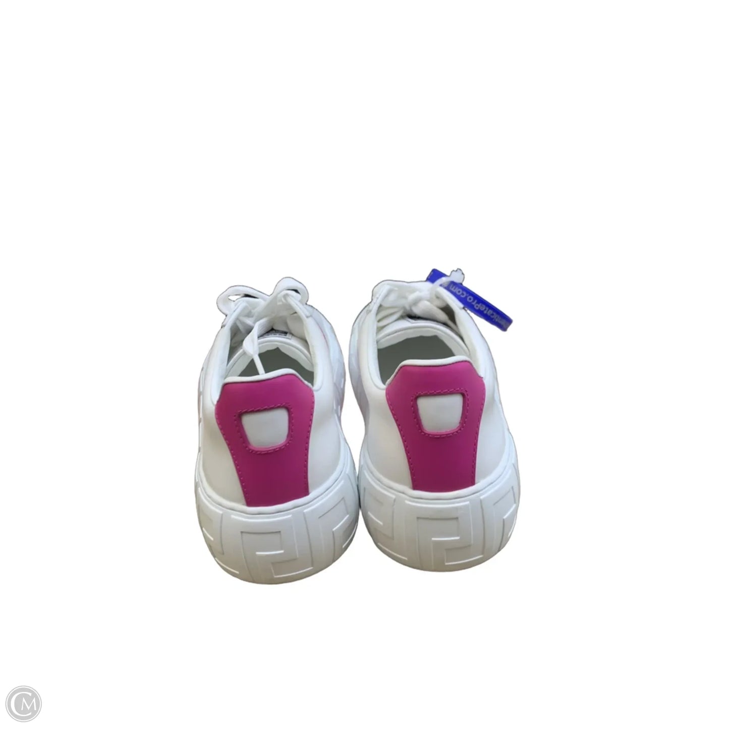 Shoes Luxury Designer By Versace In Pink & White, Size: 9