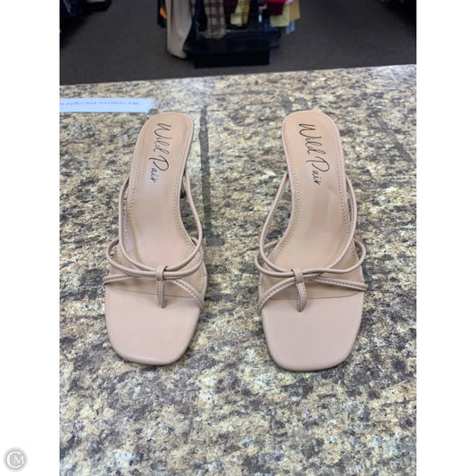 Sandals Heels Kitten By Cmf In Tan, Size: 7