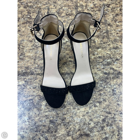 Sandals Heels Stiletto By Marc Fisher In Black & Gold, Size: 6.5