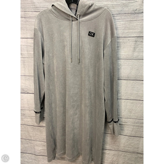 Athletic Dress By Calvin Klein In Grey, Size: L