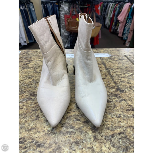 Boots Ankle Heels By Franco Sarto In Cream, Size: 8.5