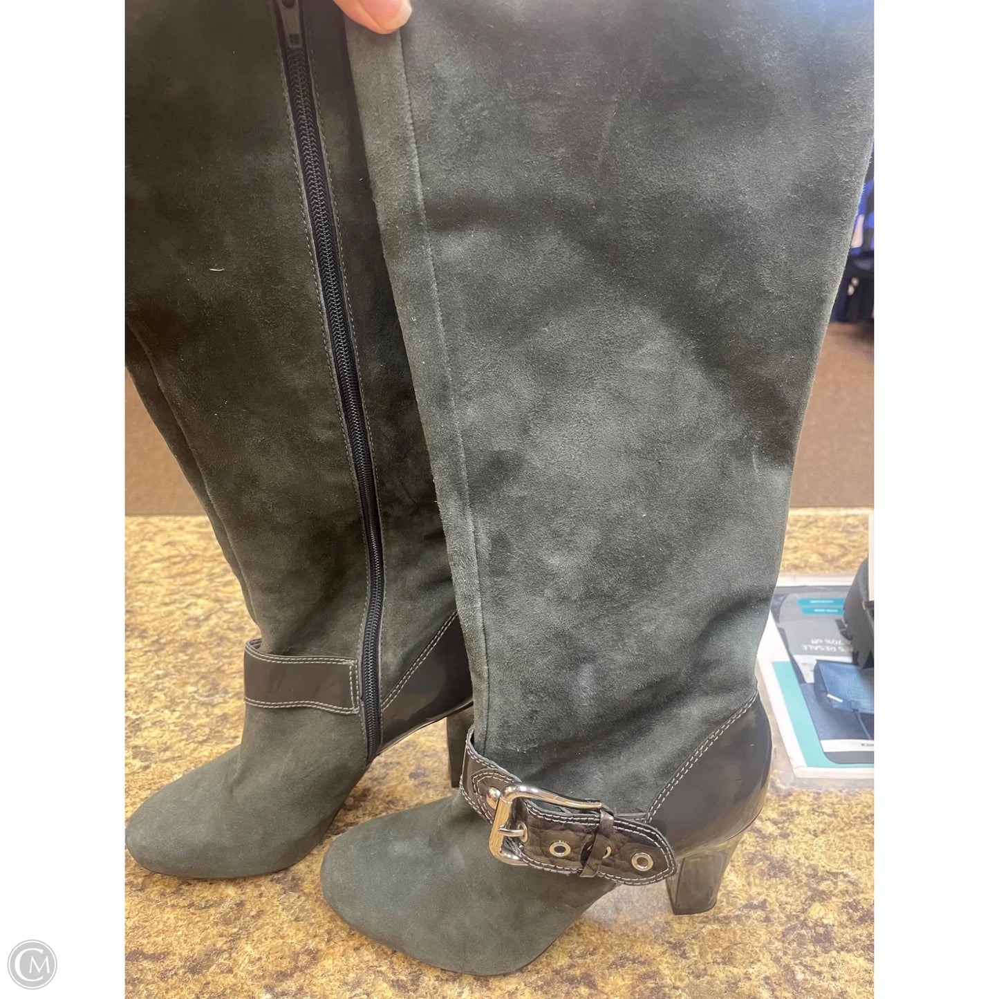 Boots Mid-calf Heels By Antonio Melani In Grey, Size: 8