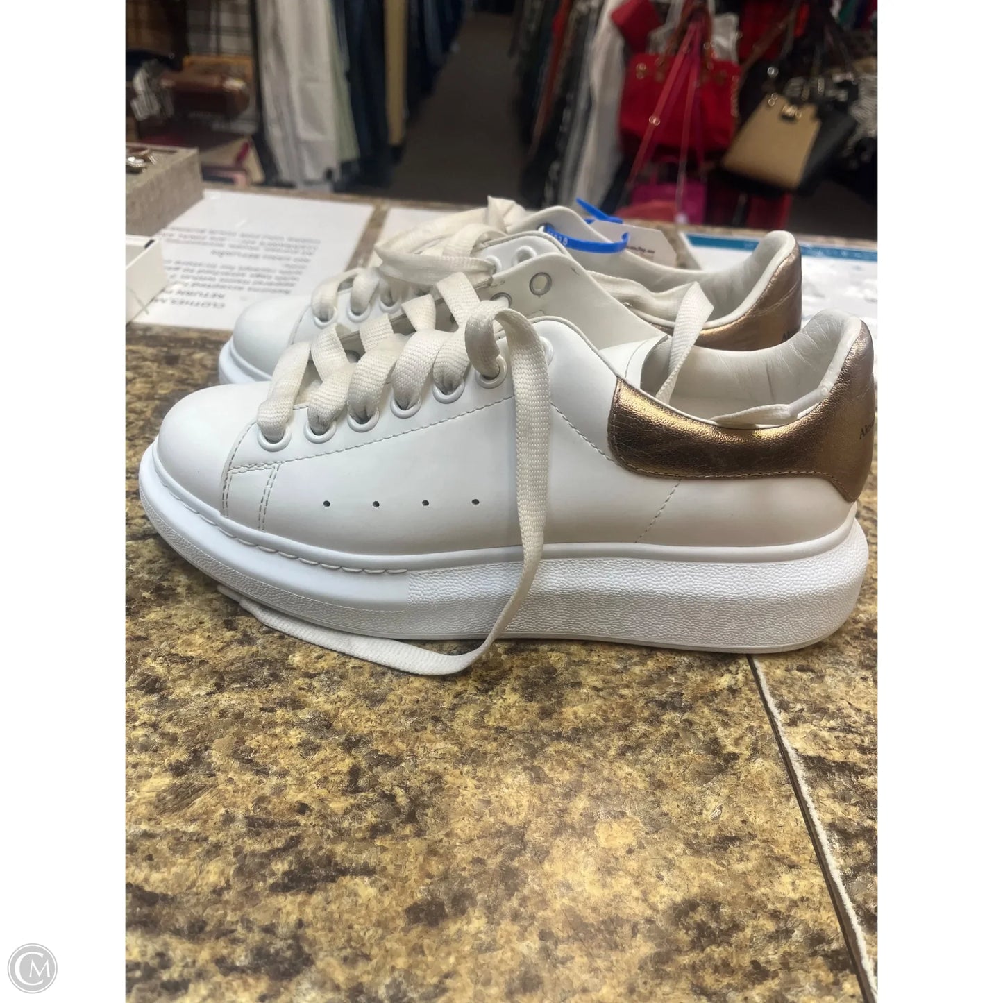 Shoes Luxury Designer By Alexander Mcqueen In White, Size: 9