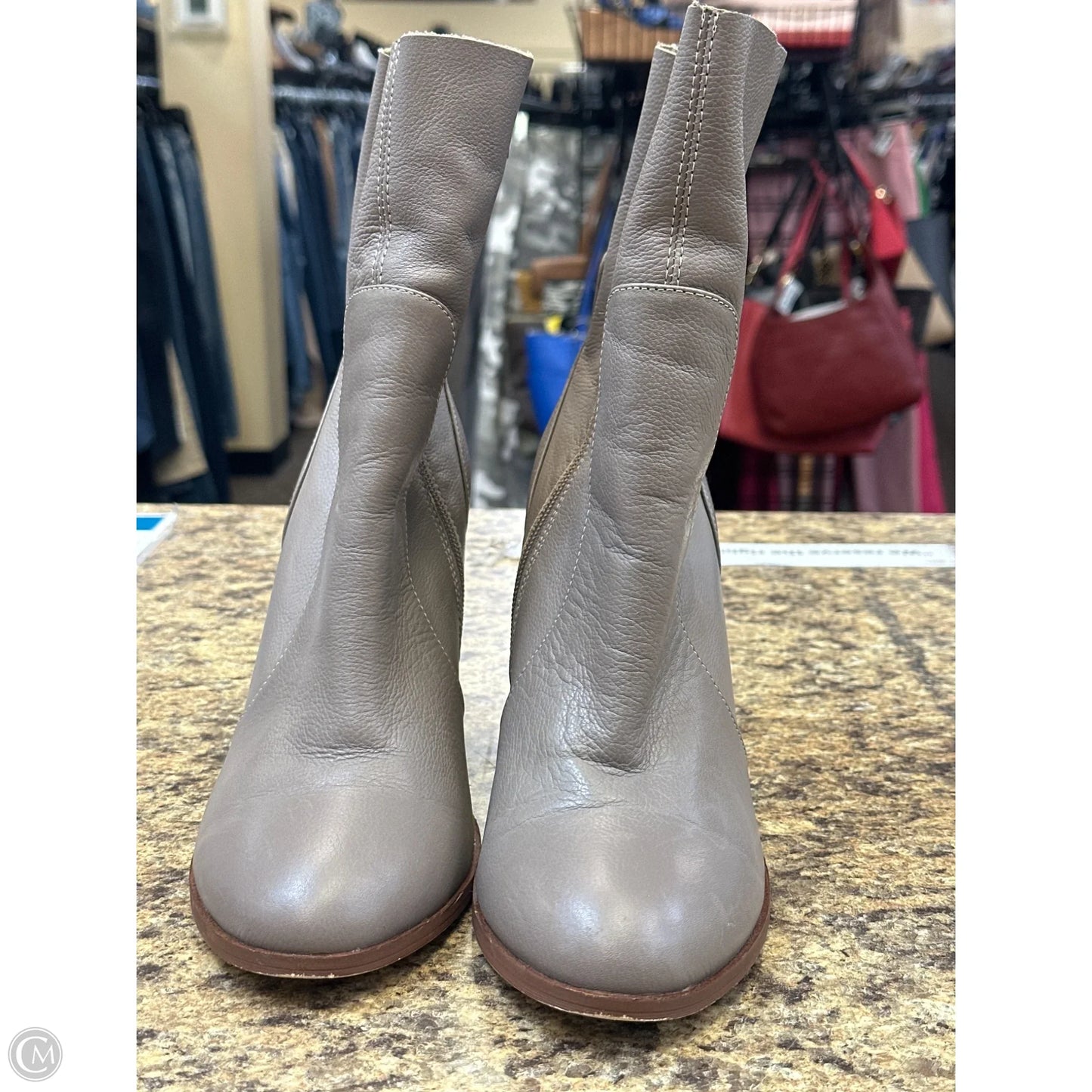 Boots Ankle Heels By Chinese Laundry In Taupe, Size: 10